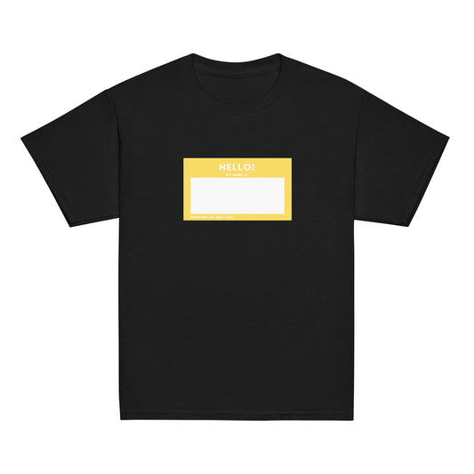 Hello My Name is:  Xe / Xem / Xyrs Youth classic tee